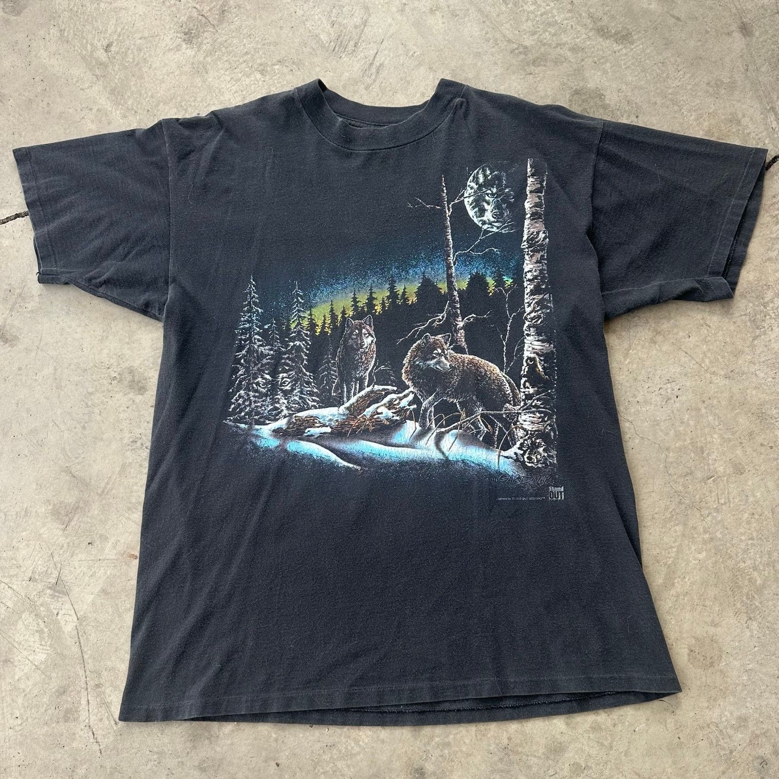 Other 1993 Wolf Nature Tee Wolf On The Moon Hoodie, Sweatshirt | FlexRushtees.com