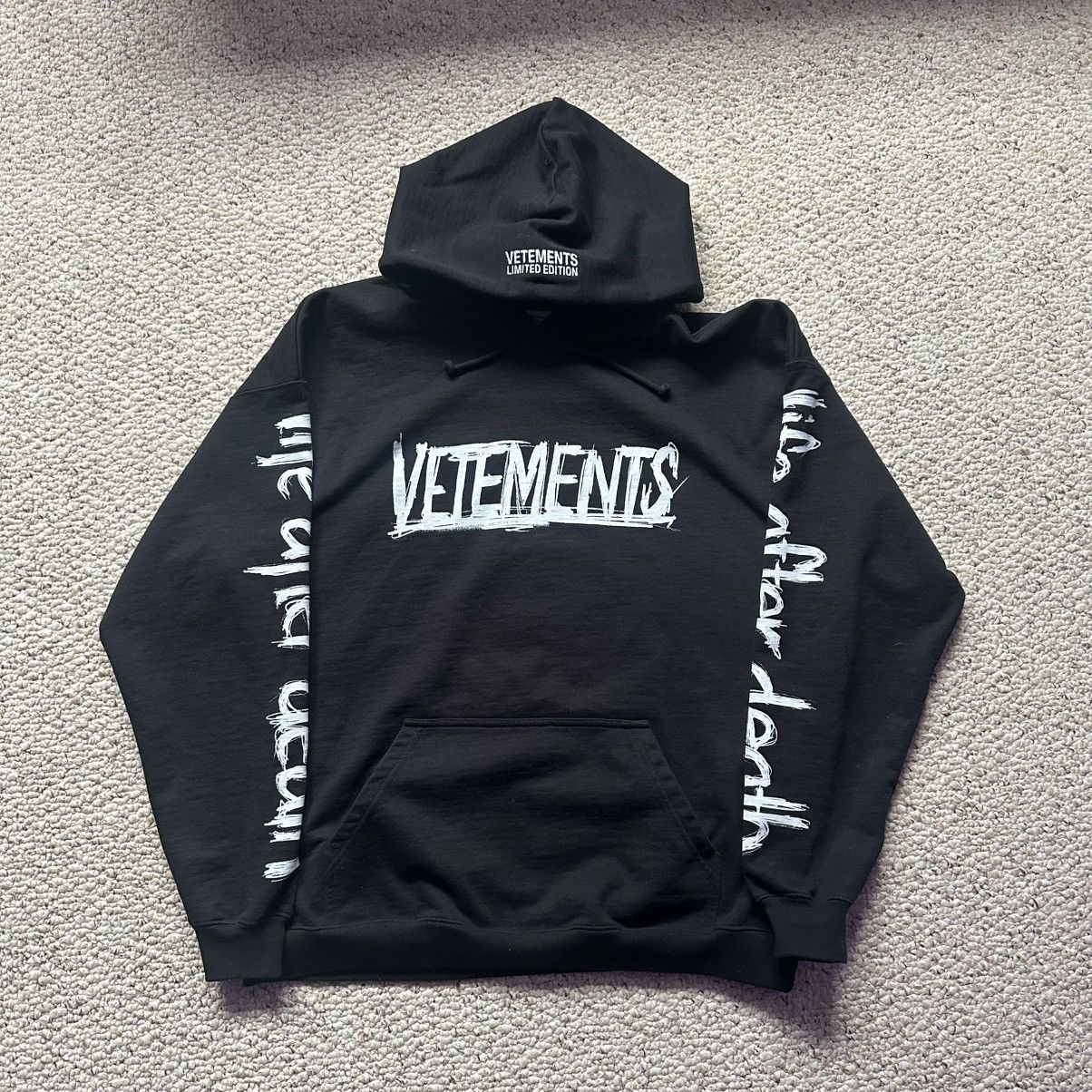 Vetements World Tour Hoodie Black T-Shirts, Sweatshirt | FlexRushtees.com