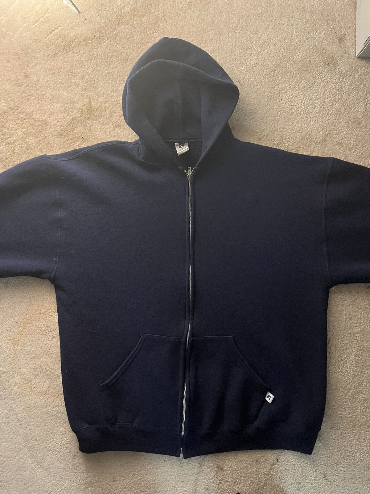 Vintage Navy Russel Zip Up Boxy Fit