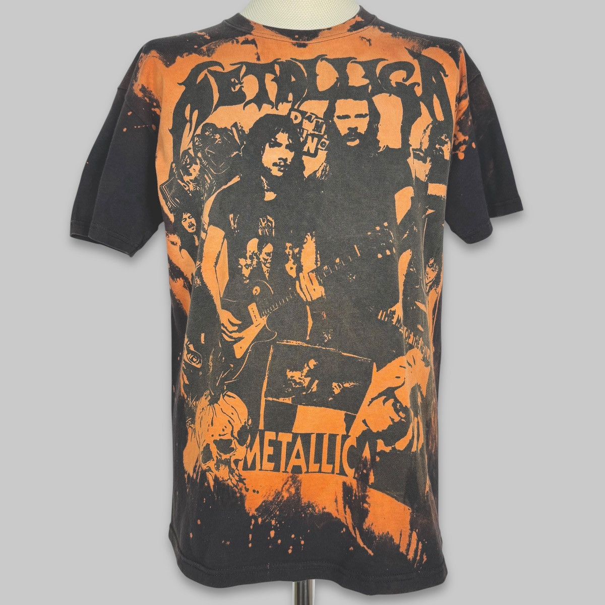 Band Tees Vintage Late 90s Metallica Bleached All Over Euro T Shirt Hoodie, Sweatshirt | FlexRushtees.com
