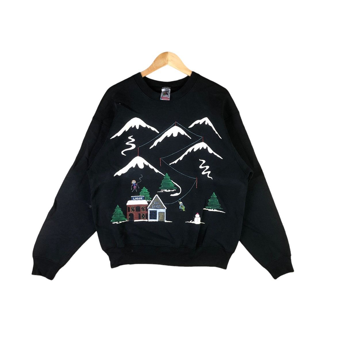 Vintage Fruit Of The Loom Ski Shop Graphic Sweatshirt