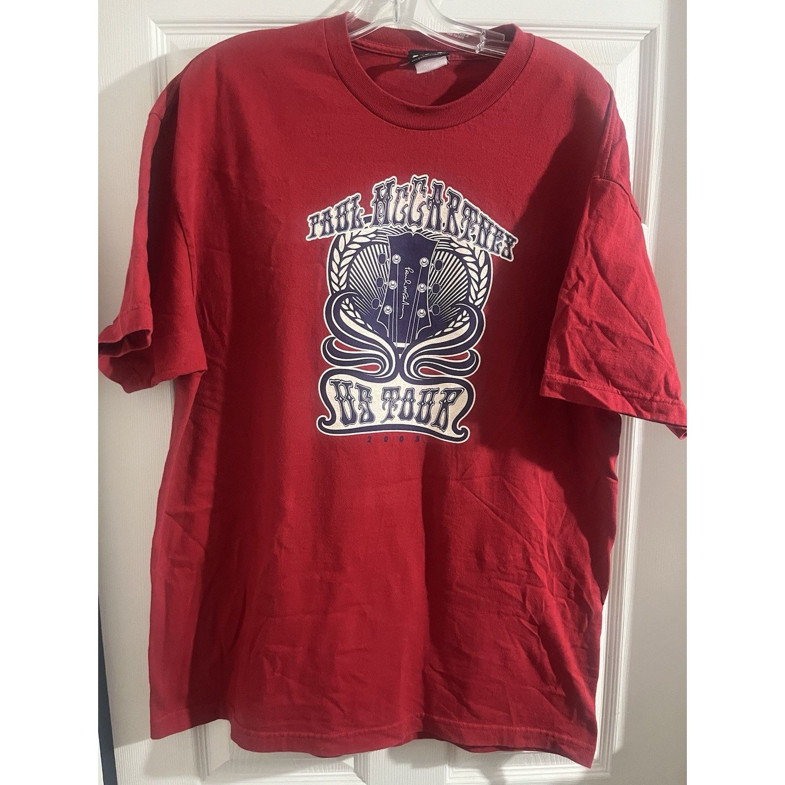 Giant Vtg Paul Mccartney Us Tour 2005 Beatles Red Shirt Size Xl