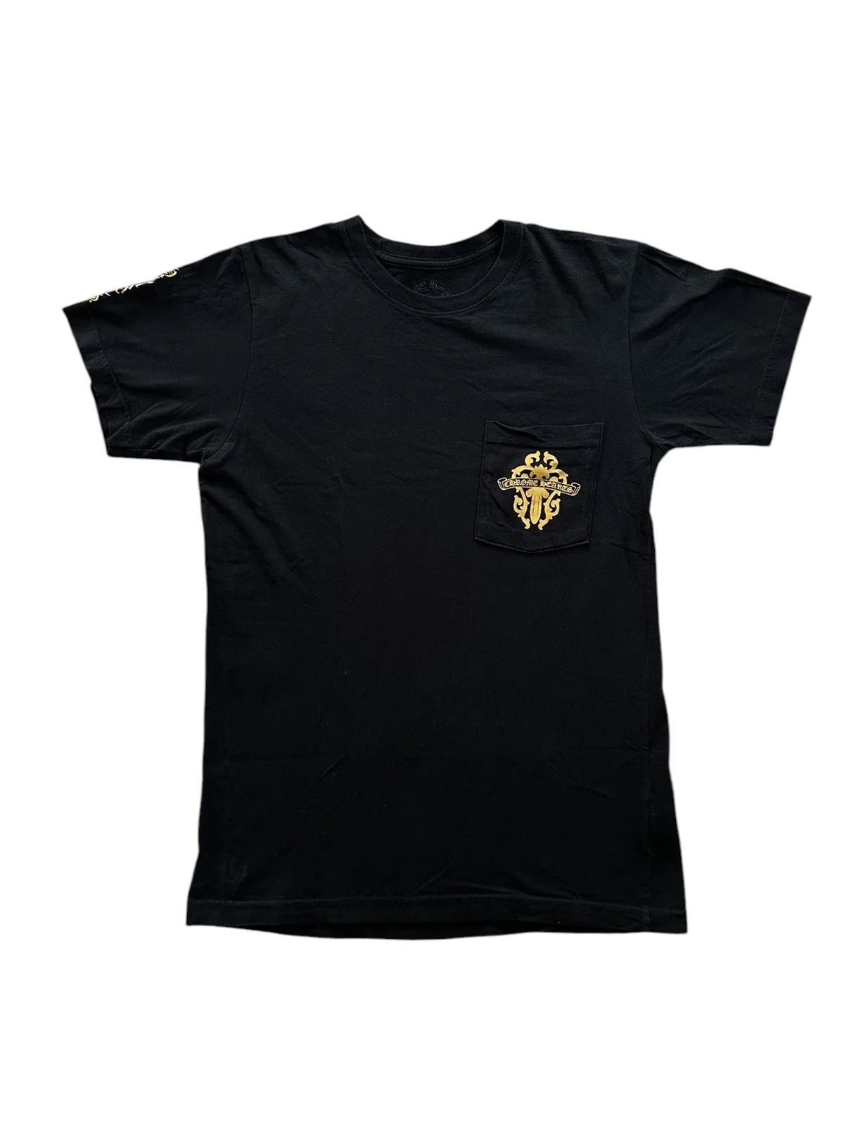 Chrome Hearts Dagger Pocket Tee Black Yellow Lightly Worn Hoodie, Sweatshirt | FlexRushtees.com