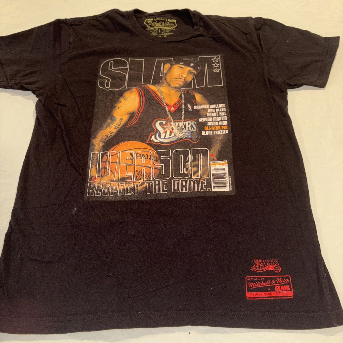 Ness Mitchell Ness Slam Allen Iverson Cover Mens L Black