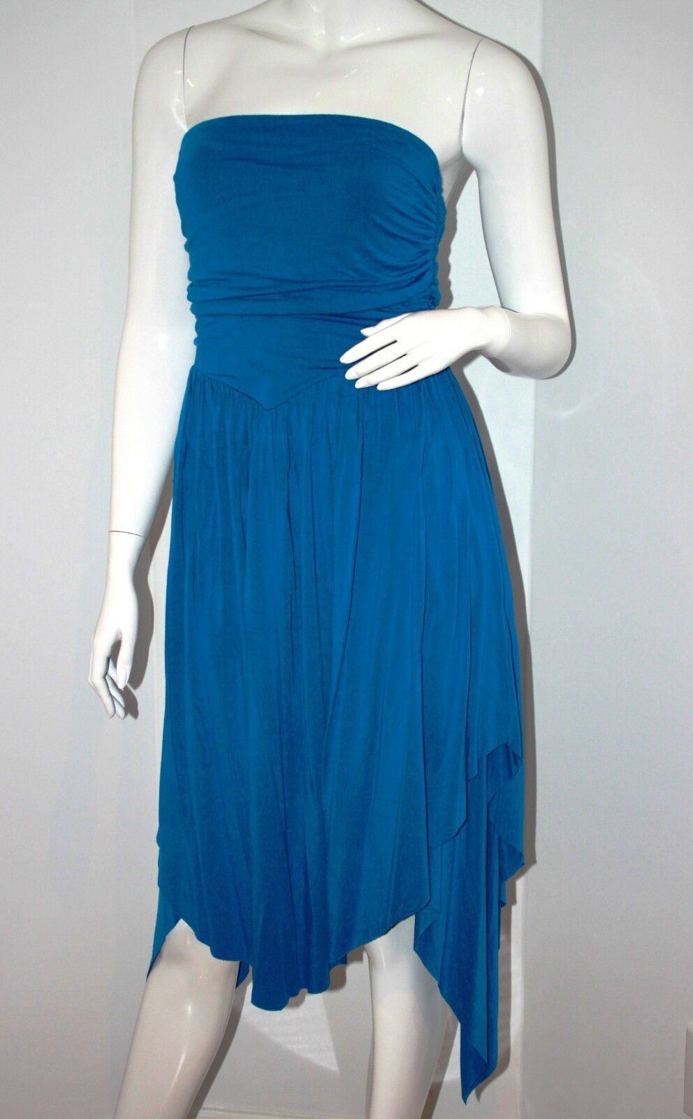 Pally S160 Rachel Pally Asymetrical Blue Strapless Modal Blend Dr T-Shirts, Hoodie, Sweatshirt | FlexRushtees.com