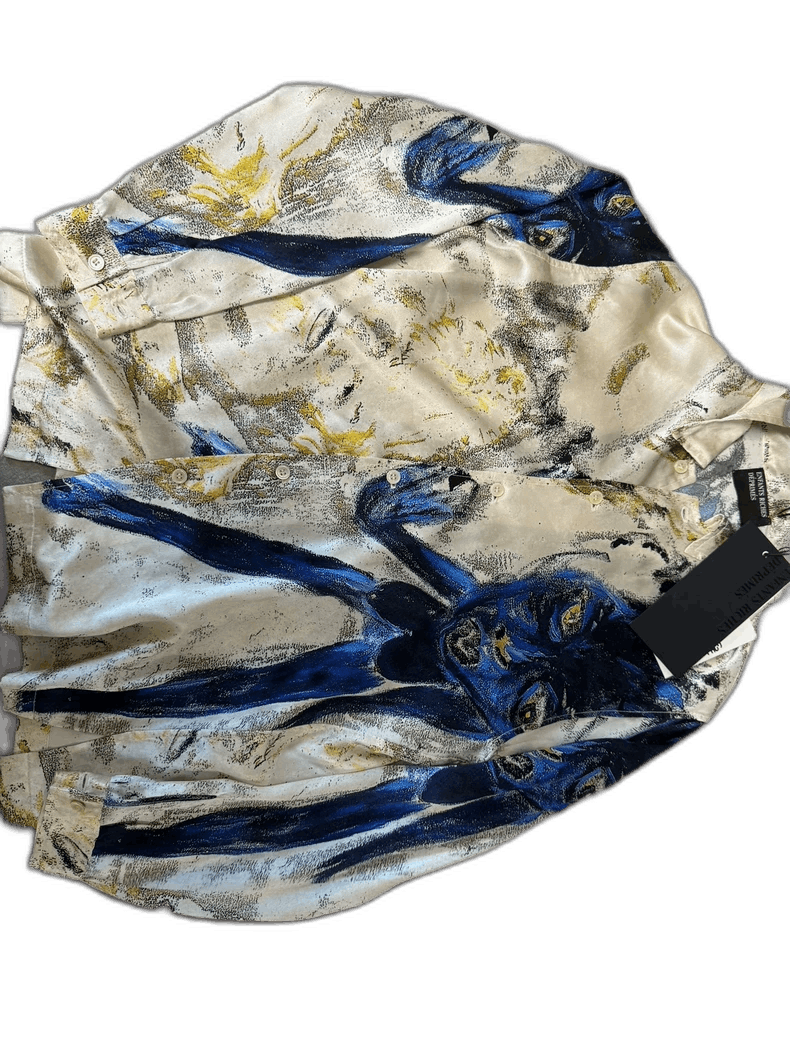Enfants Riches Deprimes Silk Shirt With Blue Artist Collaboration