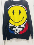 Grateful Dead Chinatown Market Grateful Dead Knit Smiley Stealie Sweater Size Unisex Xl T-Shirts, Hoodie, Sweatshirt