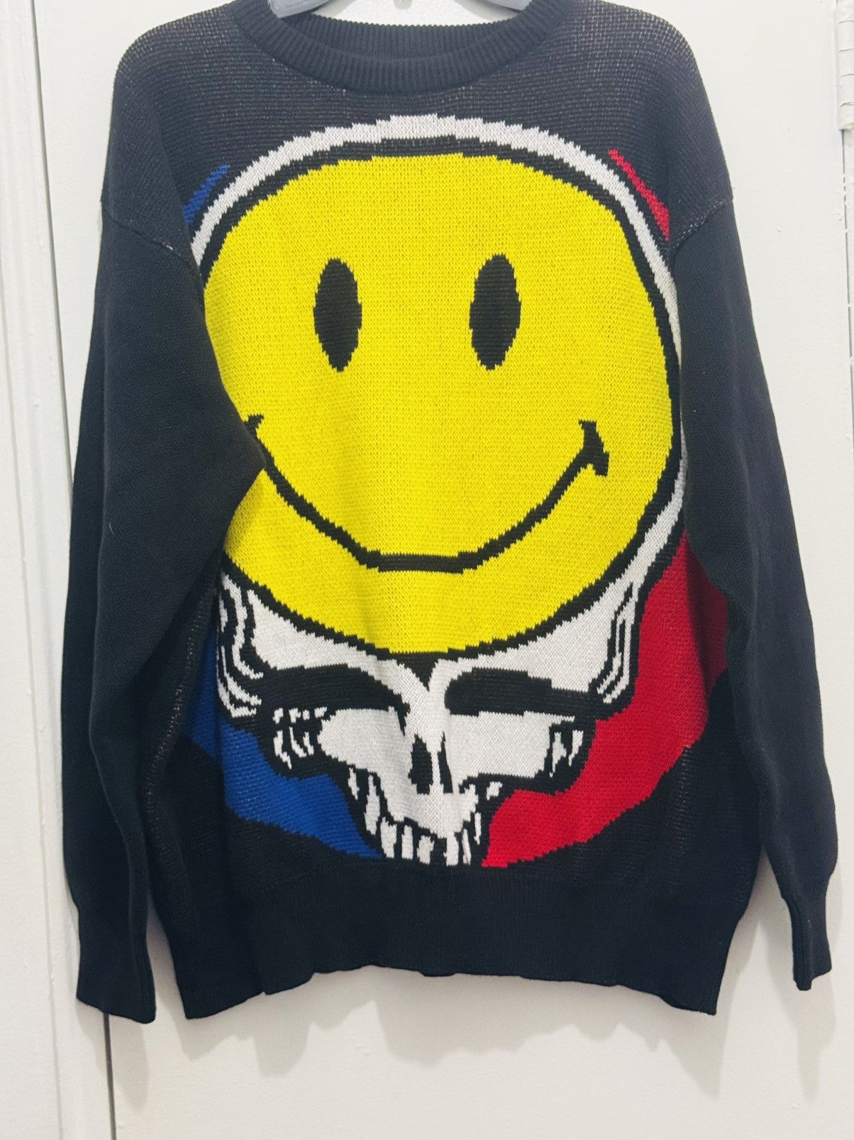 Grateful Dead Chinatown Market Grateful Dead Knit Smiley Stealie Sweater Size Unisex Xl T-Shirts, Hoodie, Sweatshirt