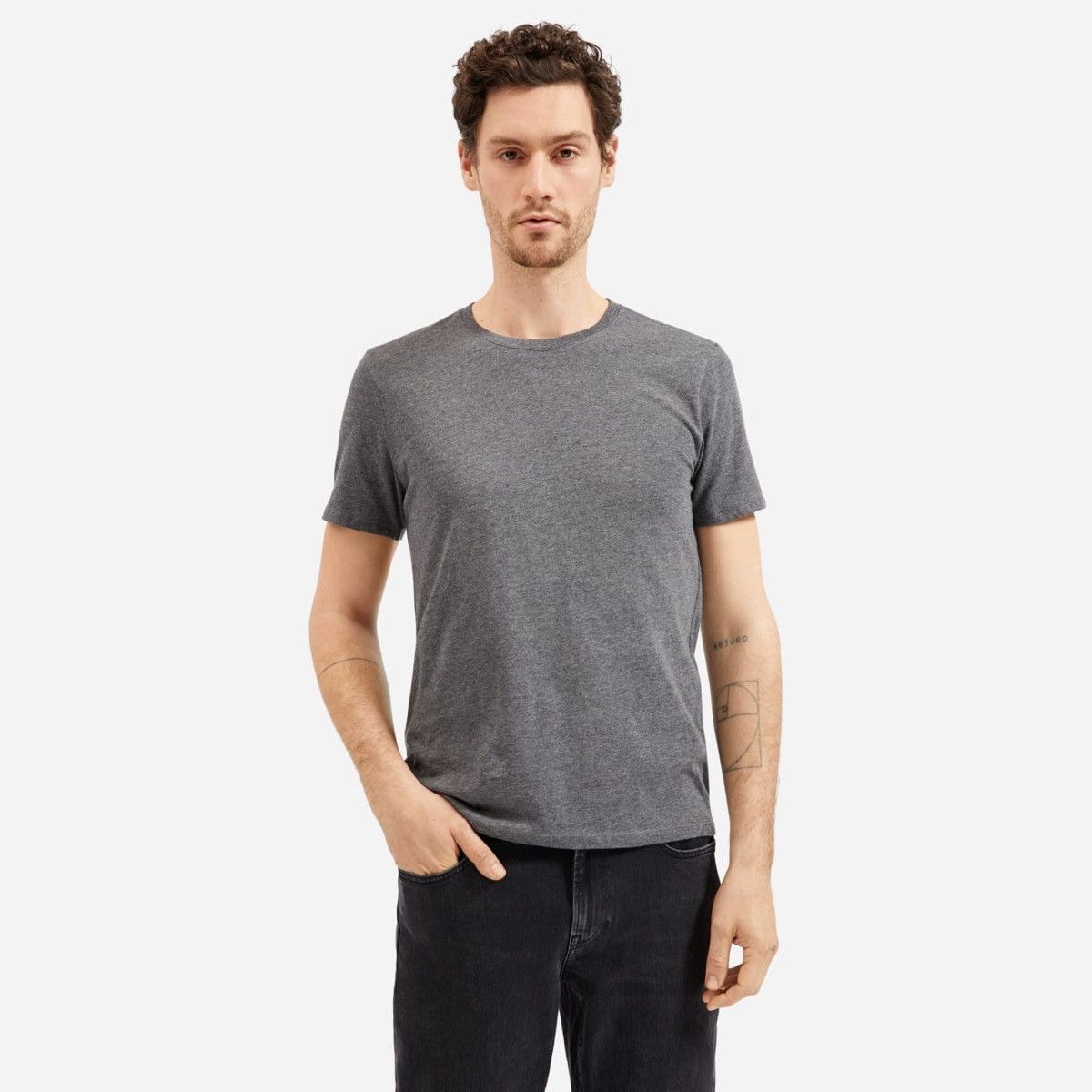 Everlane Heather Charcoal Cotton Crew