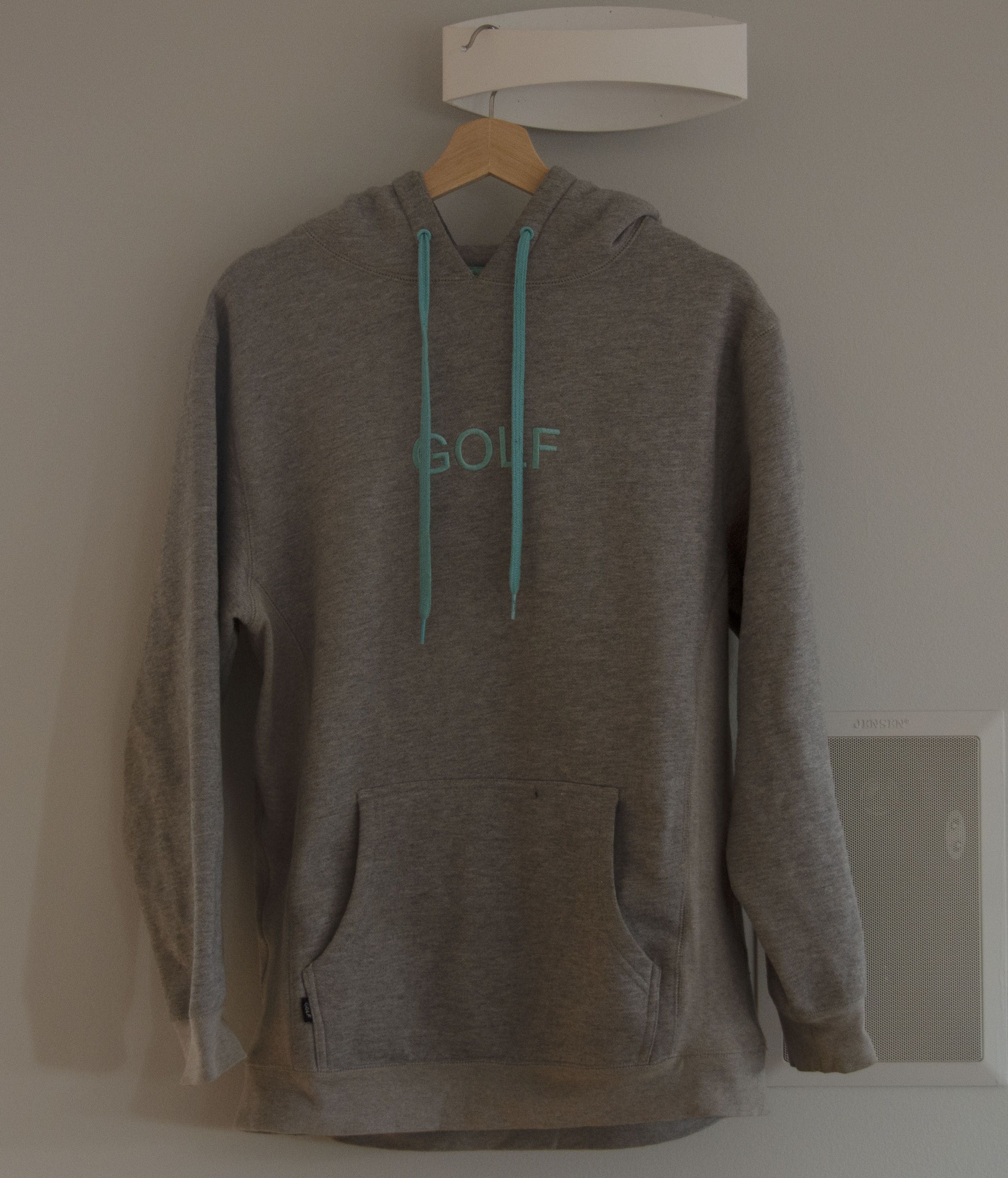 Wang Golf Fall Winter Fw14 Heather Grey Turquoise Embroidered Hoodie T-Shirts, Sweatshirt | FlexRushtees.com