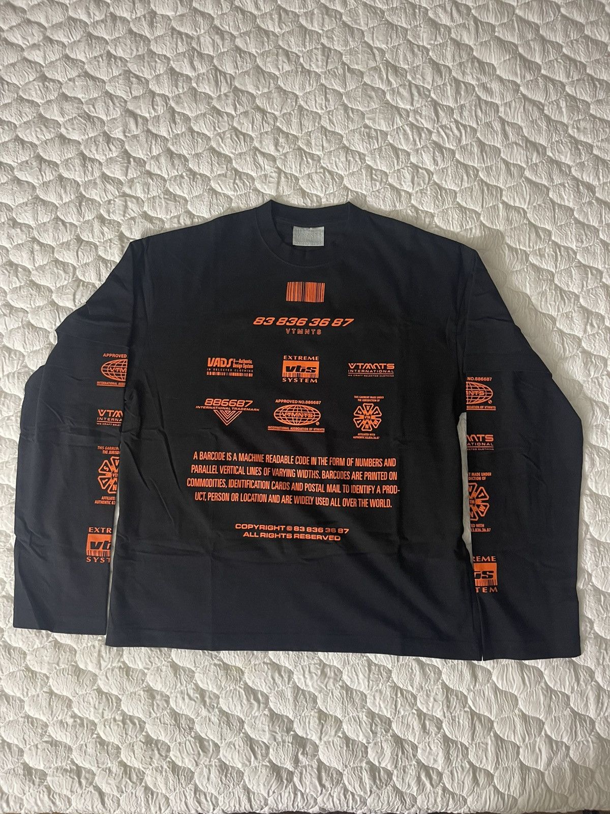 Vtmnts Vetements Barcode Definition Longsleeve Oversized T-Shirts, Hoodie, Sweatshirt | FlexRushtees.com