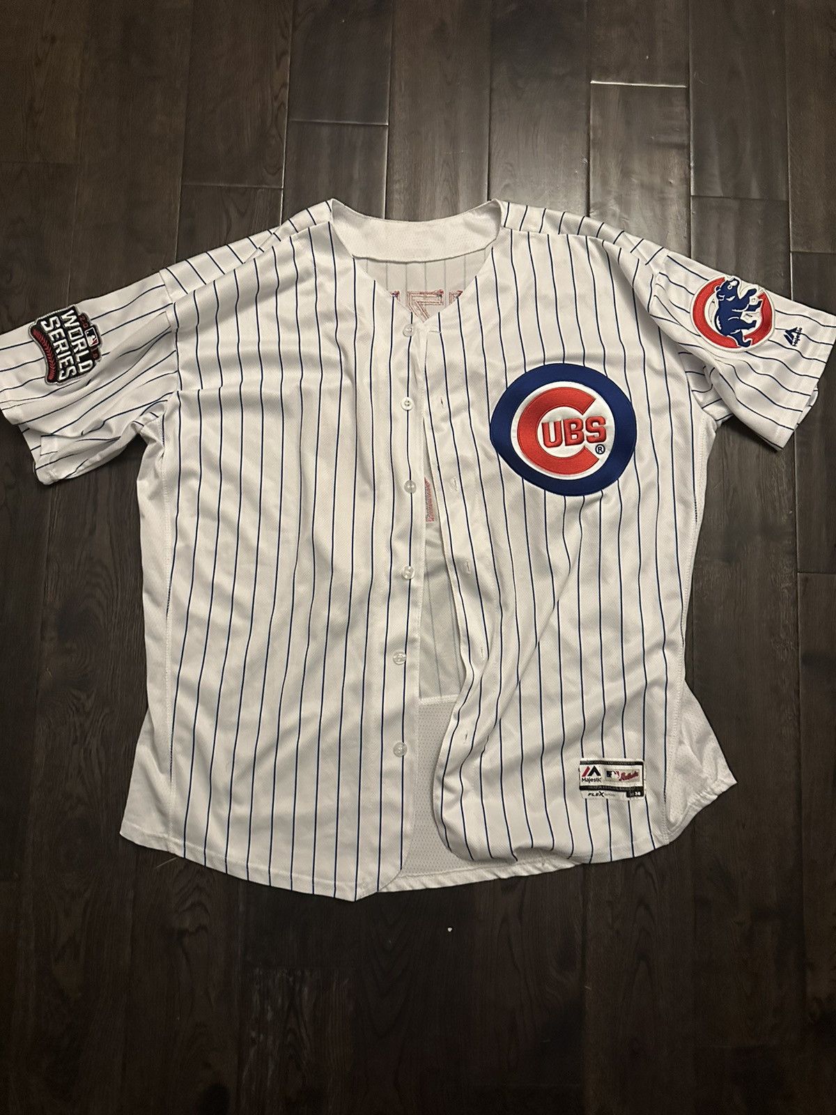 Majestic Cubs White Jersey 44 Rizzo