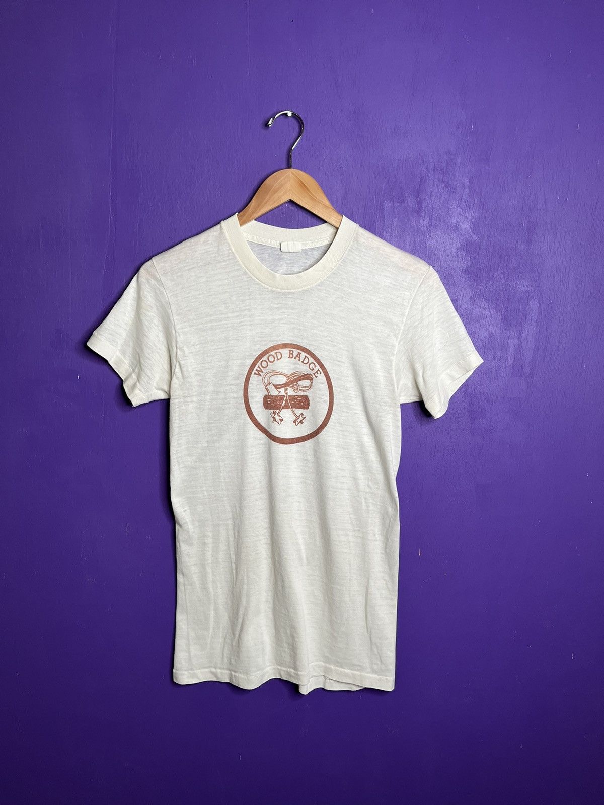 Vintage 60s Boy Scouts Wood Badge Logo T Shirt