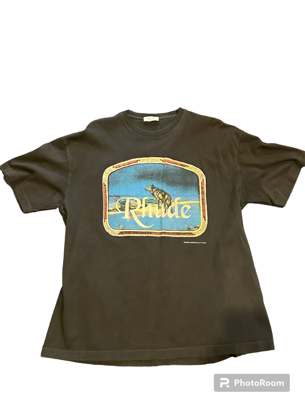 Rhude Wolf T Shirt Pre Owned Large Hoodie, Sweatshirt | FlexRushtees.com