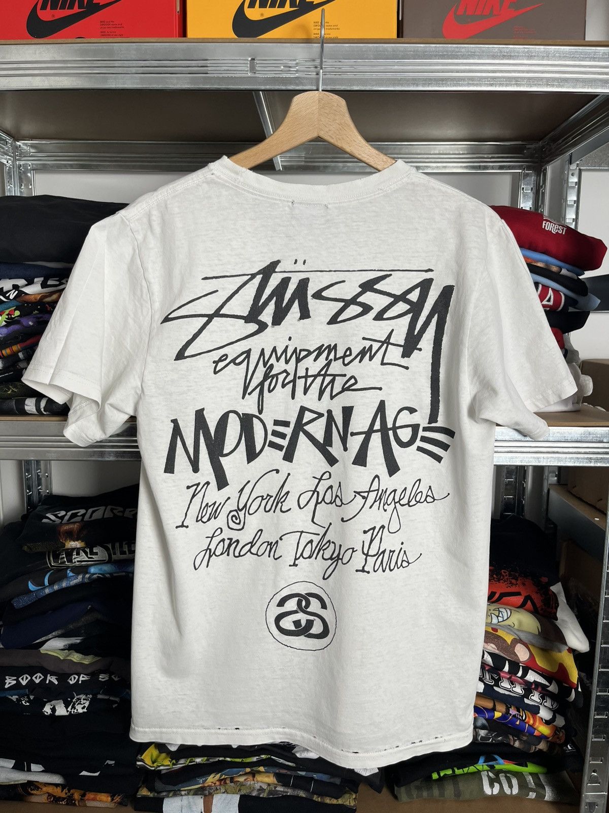 Vintage Stussy Tee T Shirt Vintage White Hoodie, Sweatshirt | FlexRushtees.com
