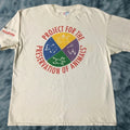 Vintage 90s Project For The Preservation Of Animals T Shirt M White Distressed Grunge Hip Ho Hoodie, Sweatshirt