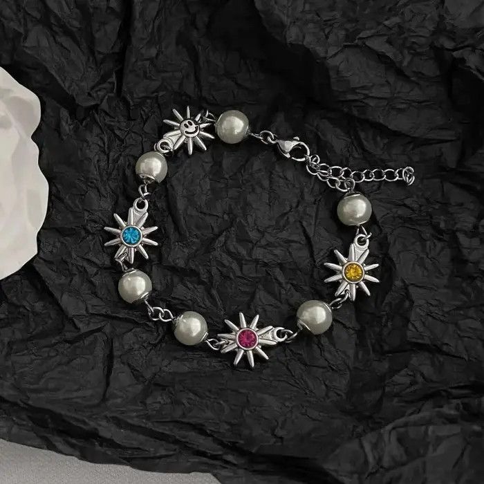 Jewelry Colorful Retro Shining Inlaid Pearl Bracelet