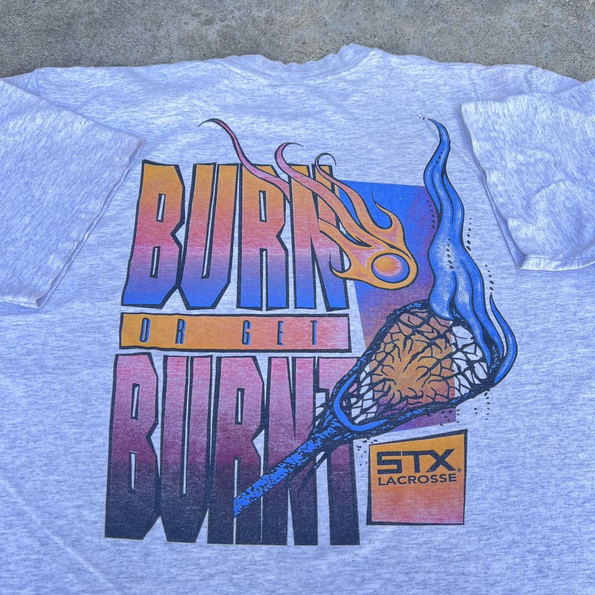 Vintage 90s Stx Lacrosse Graphic Promo Tee Xl Hoodie, Sweatshirt | FlexRushtees.com