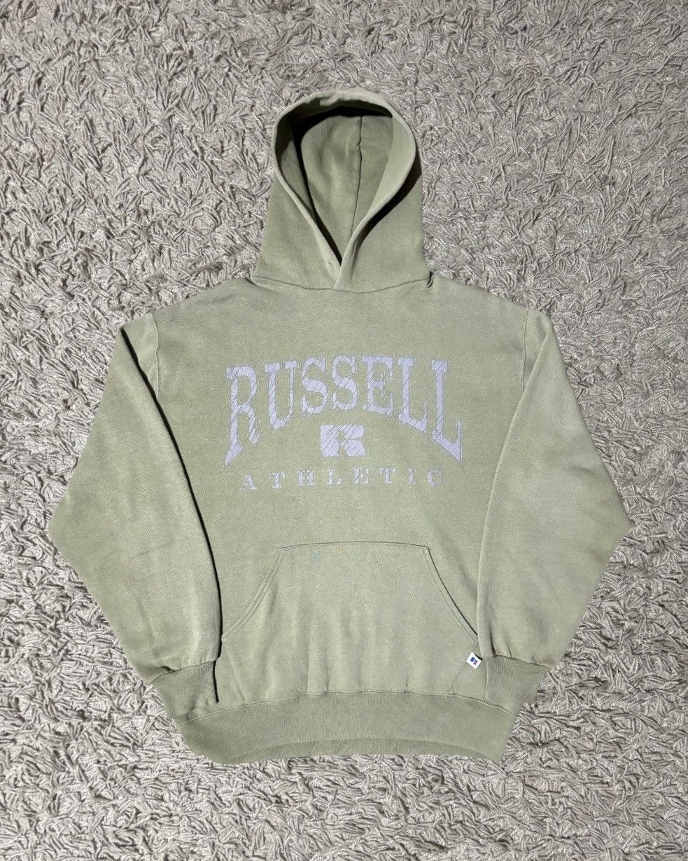 Russell Athletic 1990 S Russell Athletic Spellout Sage Green Hoodie