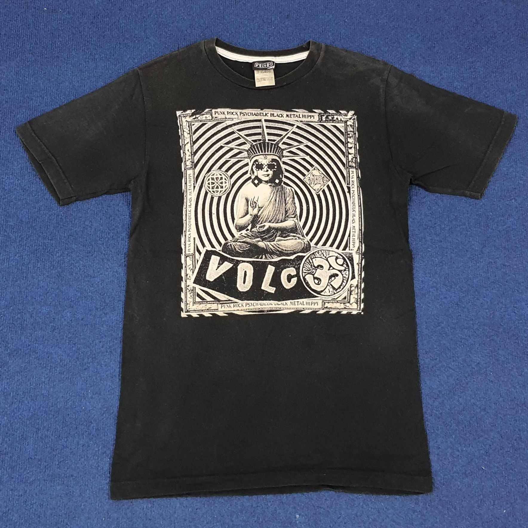 Vintage Volcom Punk Rock Psychadelic Black Metal Hippy Tee