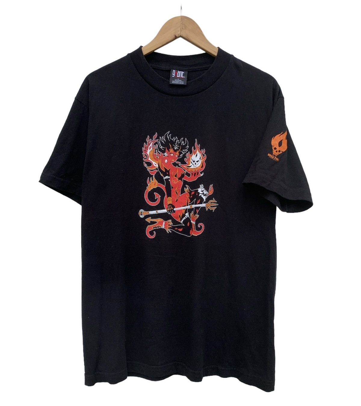 Japanese Brand Vintage Yasushi Nirasawa Japan Hellfire Tee