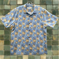 Bahama Tommy Bahama Hawaiian Shirt Men S M Blue 100 Silk Floral Pineapple Palm Beach 90s Class