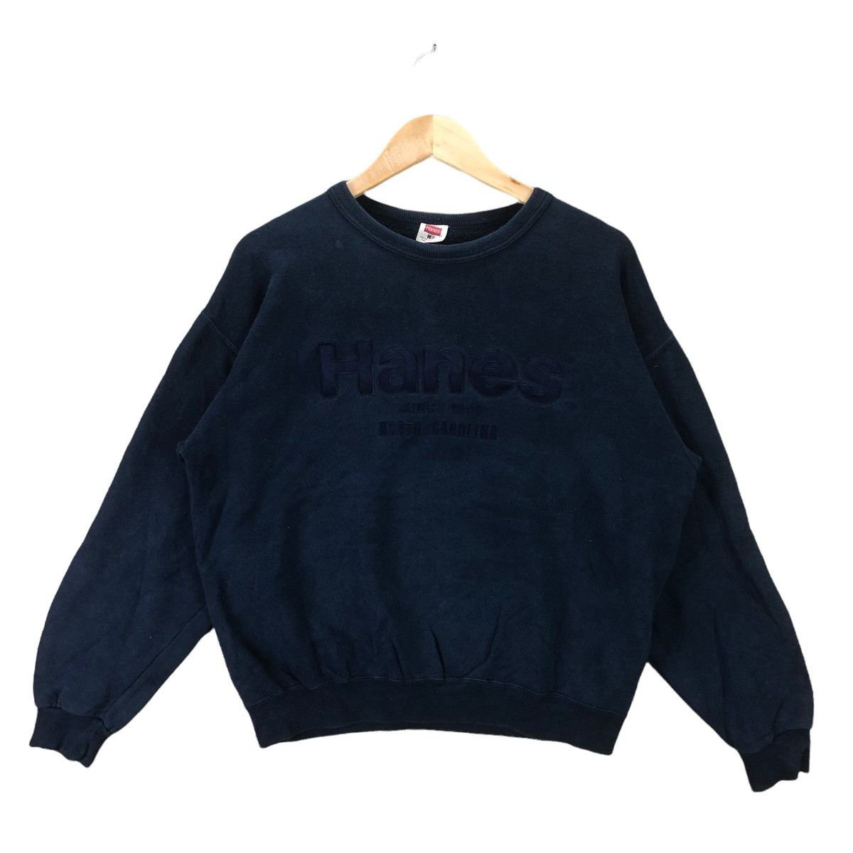 Vintage Hanes Big Spell Out Embroidery Sweatshirt Pullover