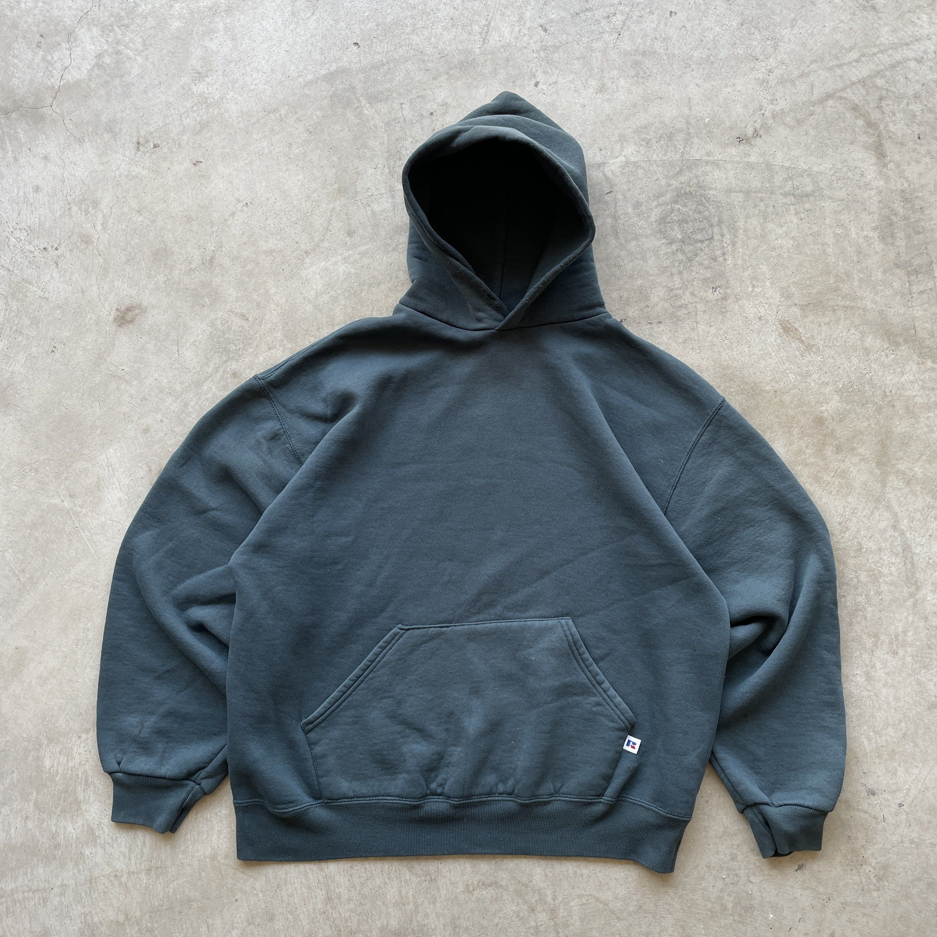 Vintage 90s Dark Forest Green Russell Athletic Hoodie L