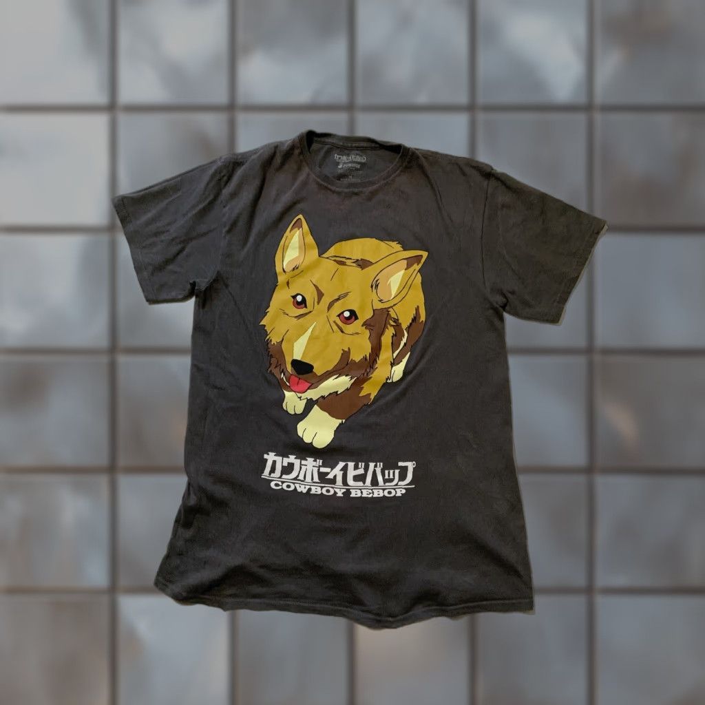 Vintage Cowboy Bebop Ein Corgi Dog Sunrise Neo Noir Anime Manga Graphic S S T Shirt Sz M Med