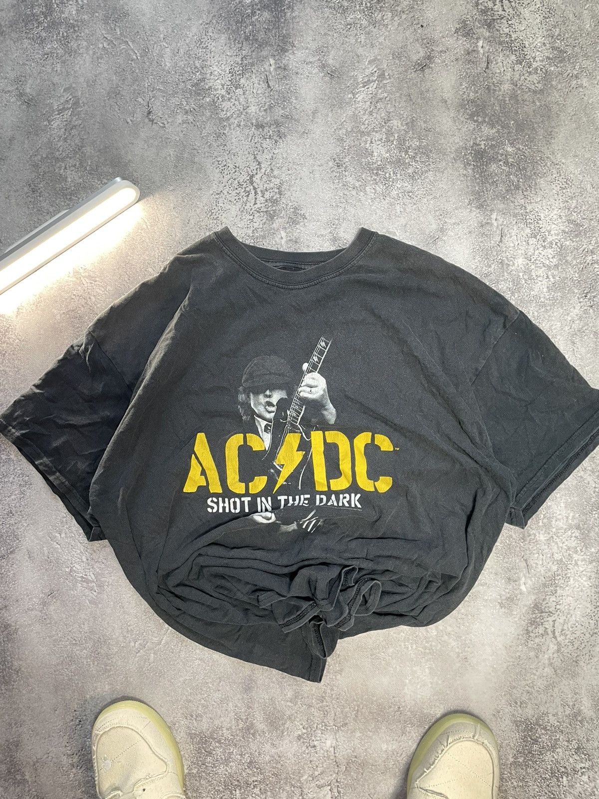 Ac Dc Vtg Acdc Shot In The Dark Thrased Boxy Fit Tee Y2k 00s Hoodie, Sweatshirt | FlexRushtees.com