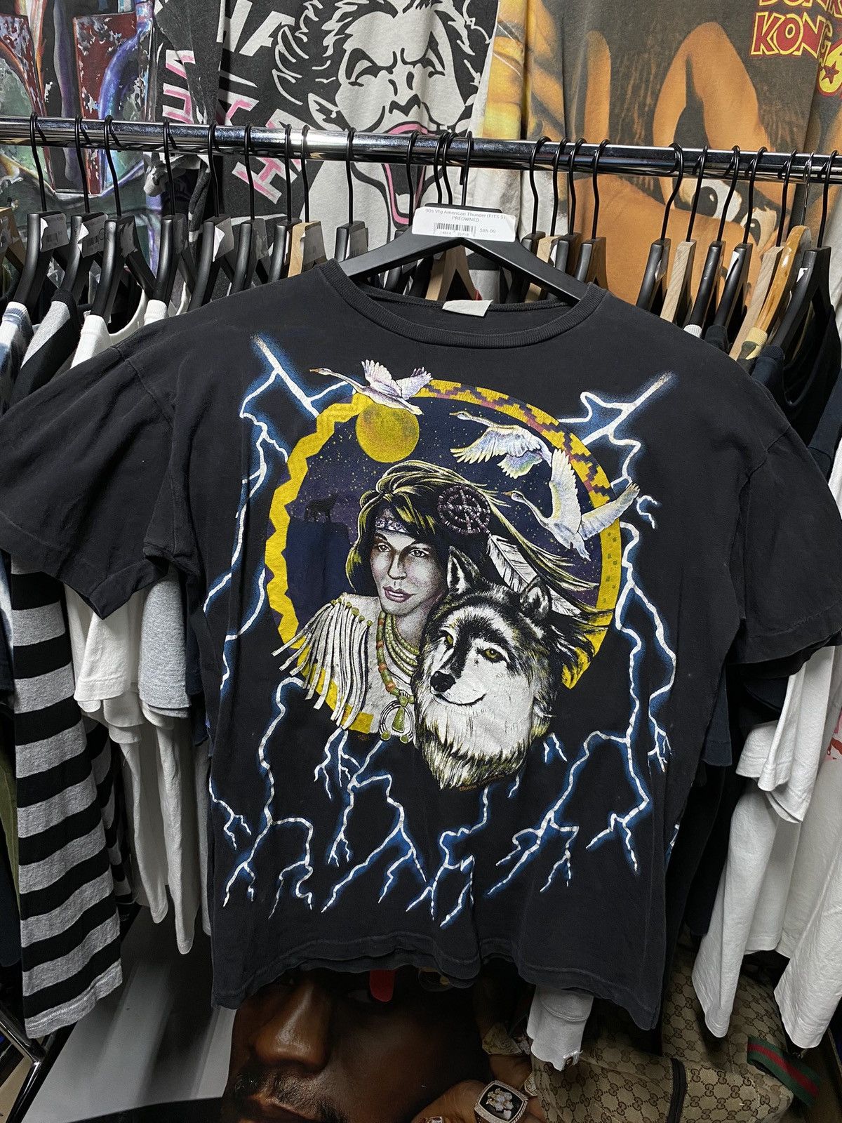 90 S Vintage American Thunder Tribal Tee Shirt Medium