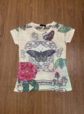 Barcelona Custo Barcelona Rose And Butterfly Tee