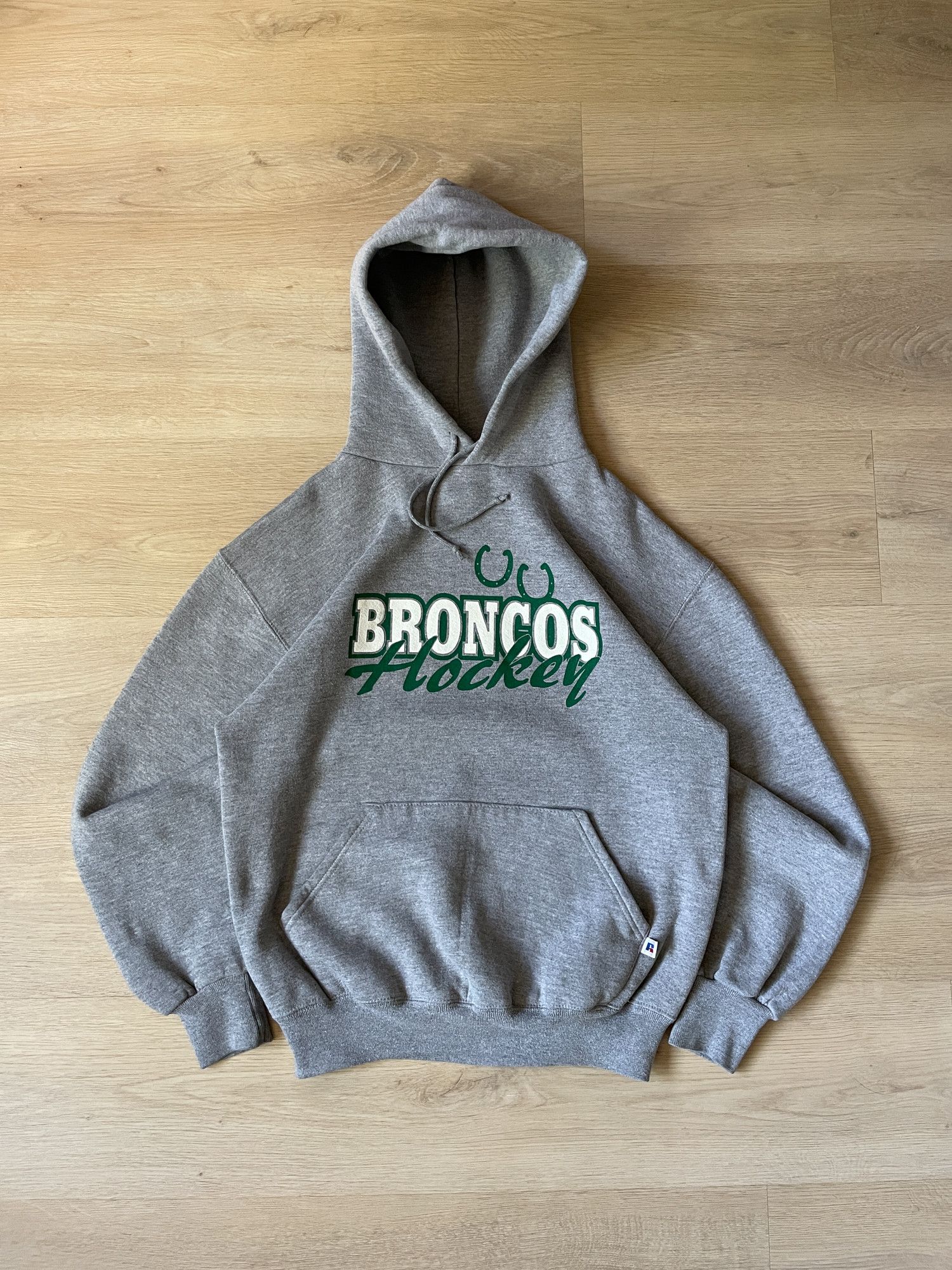 Vintage 90s Boxy Broncos Hockey Russell Athletic Hoodie