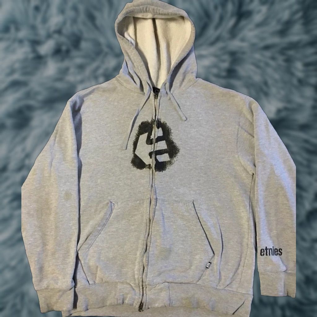 Quiksilver Vintage Etnies Faded Zip Hoodie M L Skate Surf Grunge Punk Adio Matix Es Dvs 90s Y2k