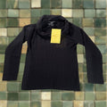 Vintage Dialogue Sweater Womens Large Black Cowl Neck Pullover Top Minimalist Modest