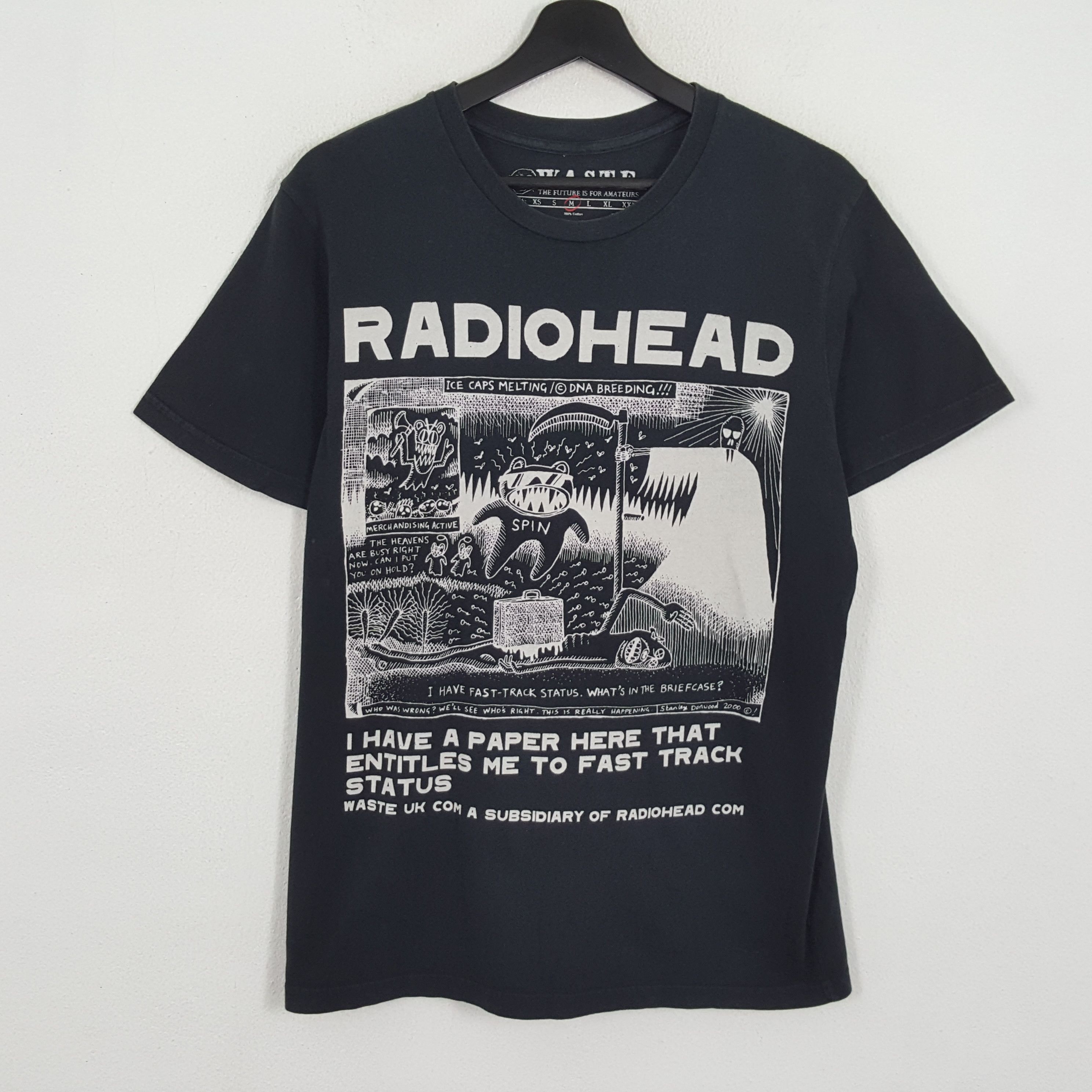 Vintage Radiohead Rock Band Big Print Design Black Tshirt Hoodie, Sweatshirt | FlexRushtees.com