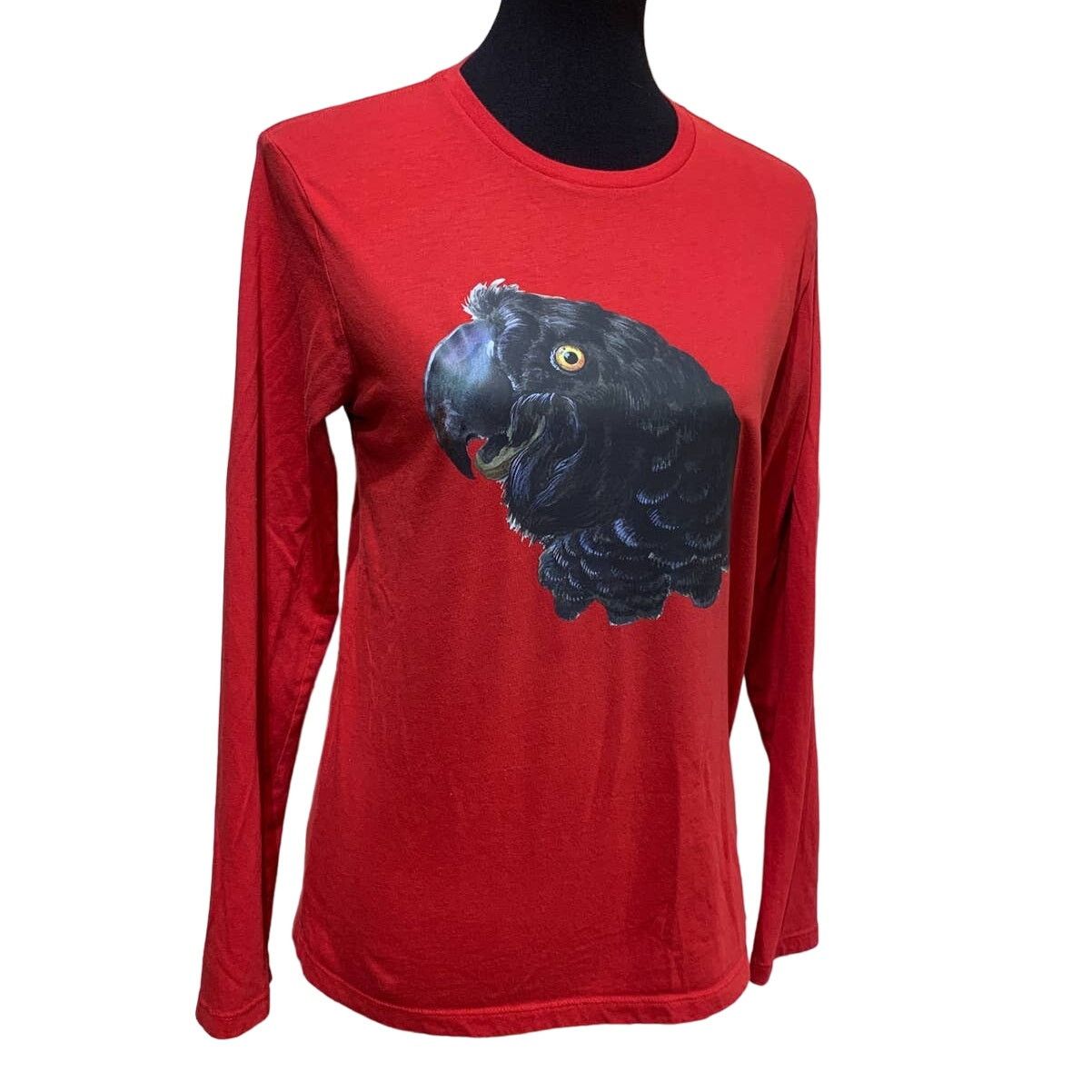 Old Navy Hand Printed Sm Black Parrot Ukraine Artist Fundraiser Tee