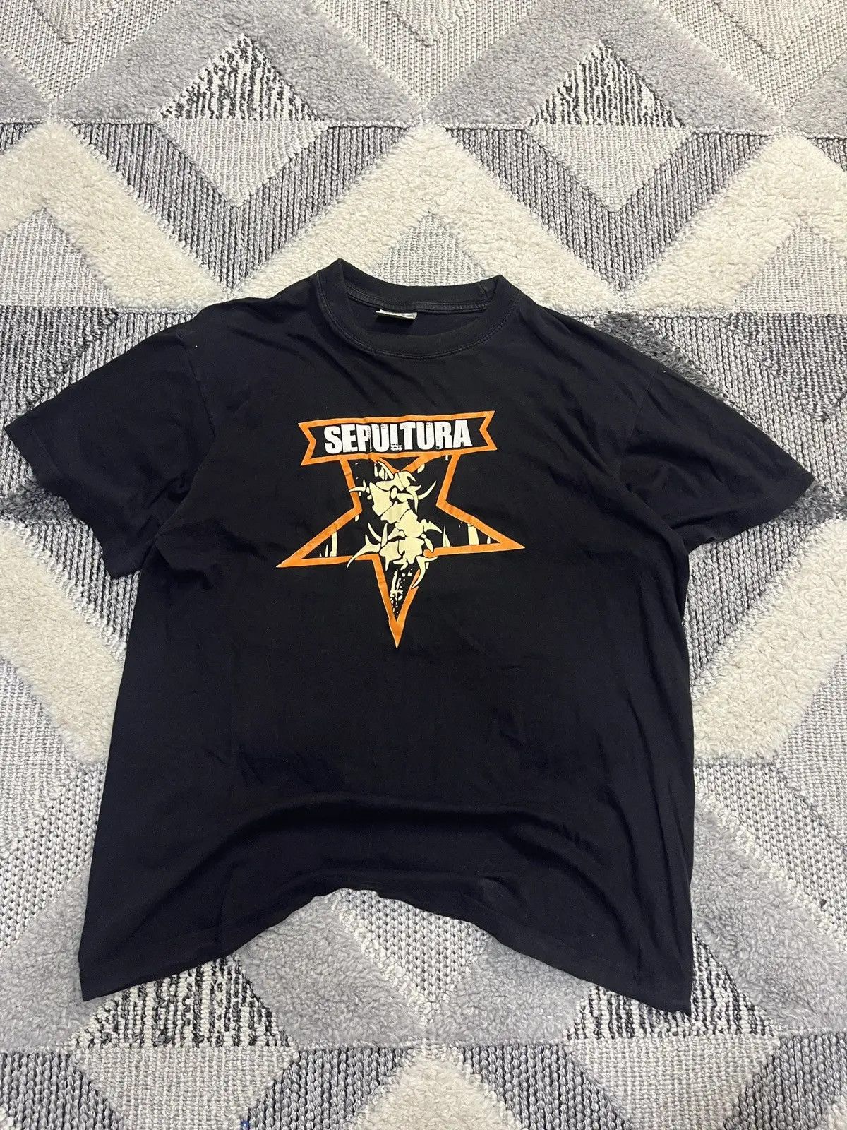 Vintage Sepultura Band T Shirt Black Tee Metal Rock Size L Hoodie, Sweatshirt | FlexRushtees.com