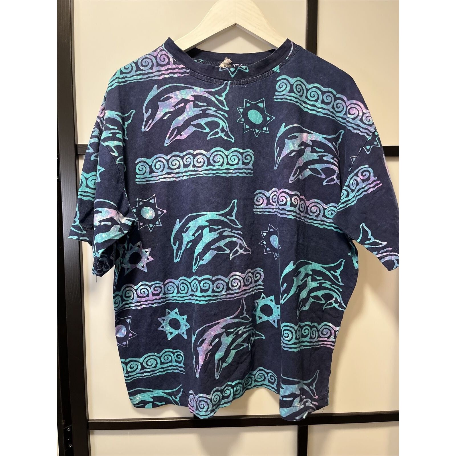 Other Vtg Rum Reggae Tie Dye T Shirt Aztec Dolphins Designs Medium