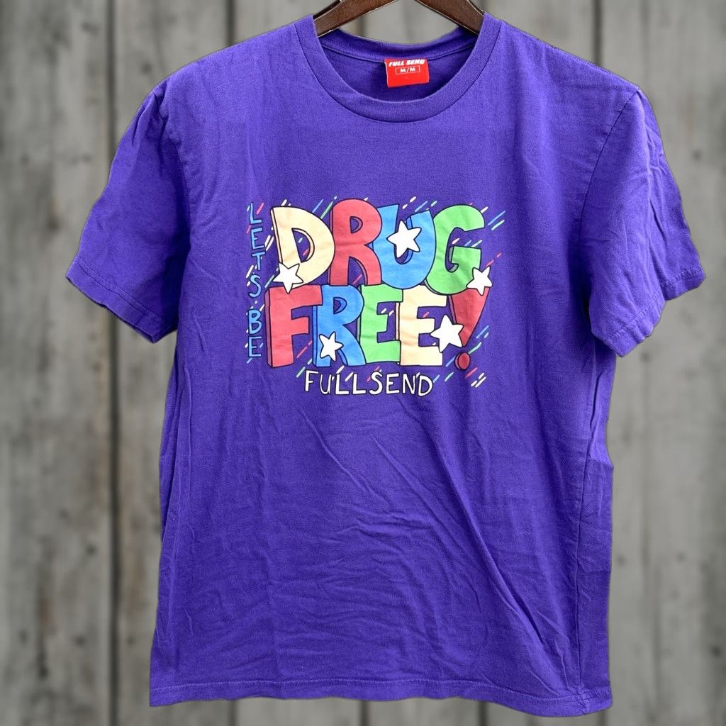 Vintage Full Send Logo Shirt Mens Medium Crew Neck Purple Retro Graphic Tee Hoodie, Sweatshirt | FlexRushtees.com