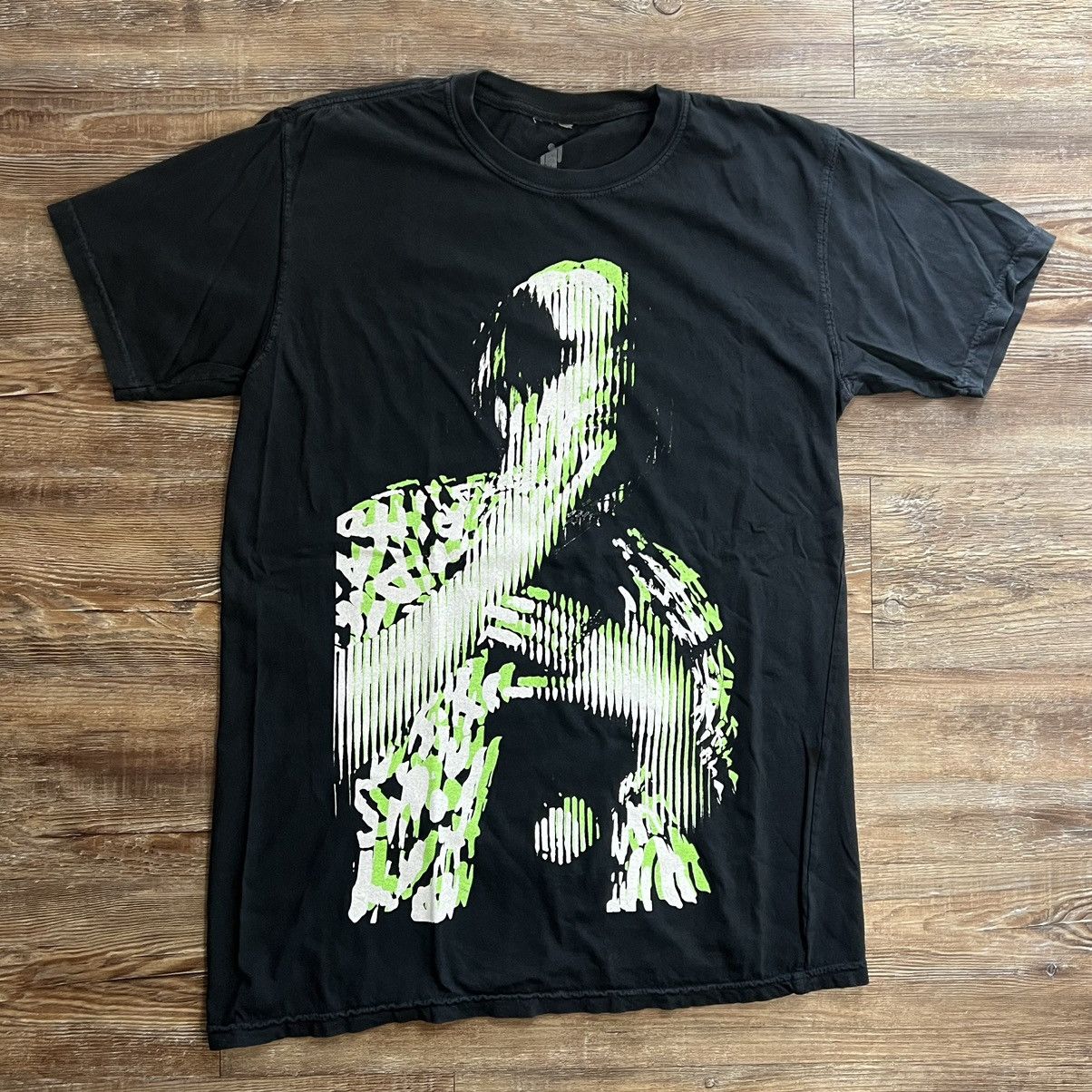 Band Tees Billie Eilish Black Green Trippy Blur Graphic Tour T Shirt