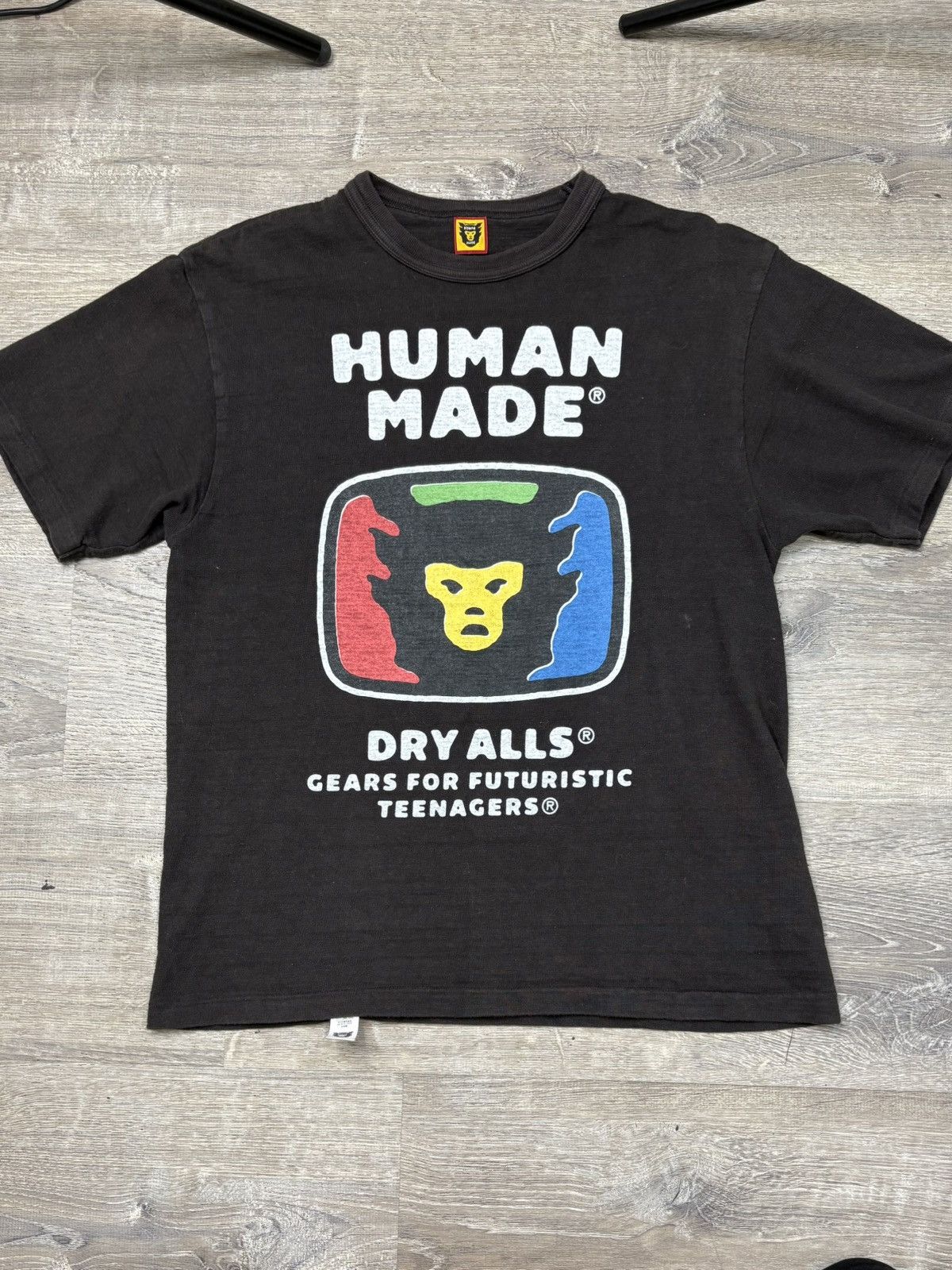Made Human Made Dry Alls Heathered Black Cotton T Shirt Size L