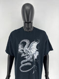 Vintage Y2k Washed Avantgarde Tribal Tee Dragon Streetwear