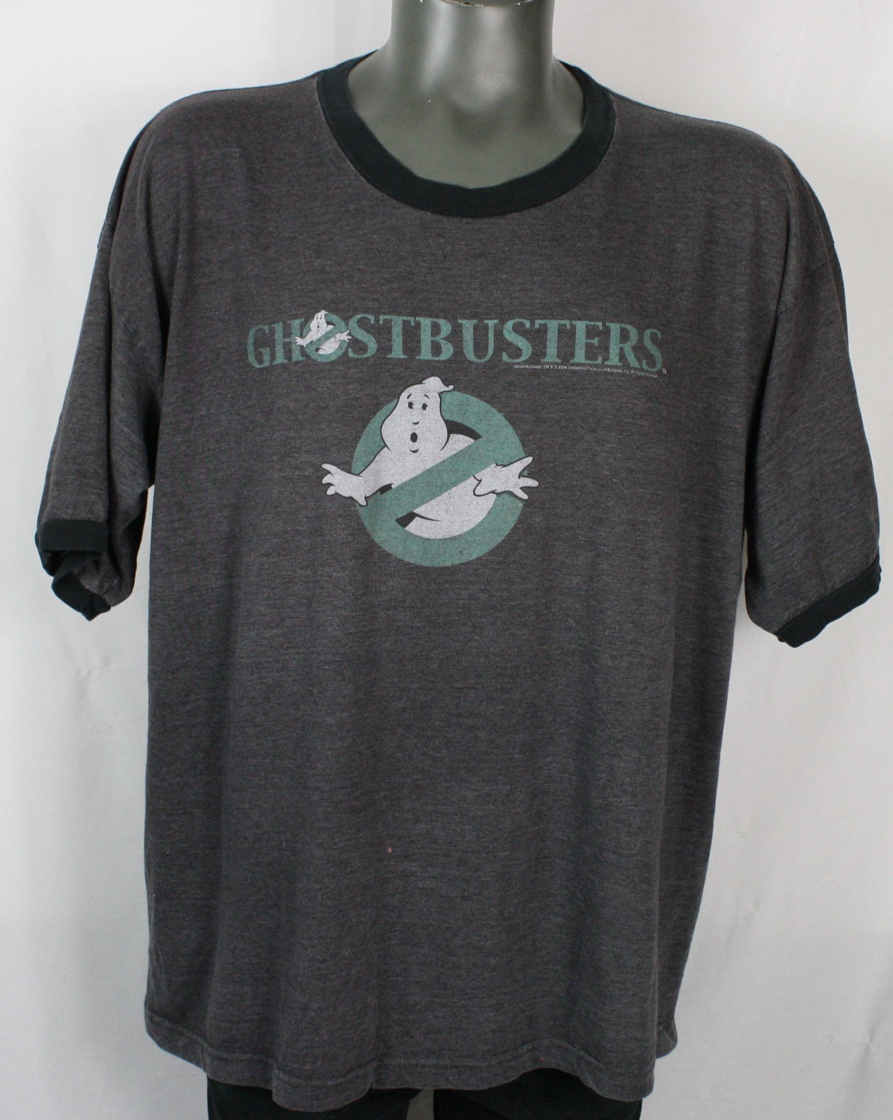 Vintage Ghostbusters Dark Gray Ringer T Shirt