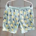 Vintage Goodfellow Men Swimwear Large Sage Pineapple Drawstring Pockets 7 Inseam