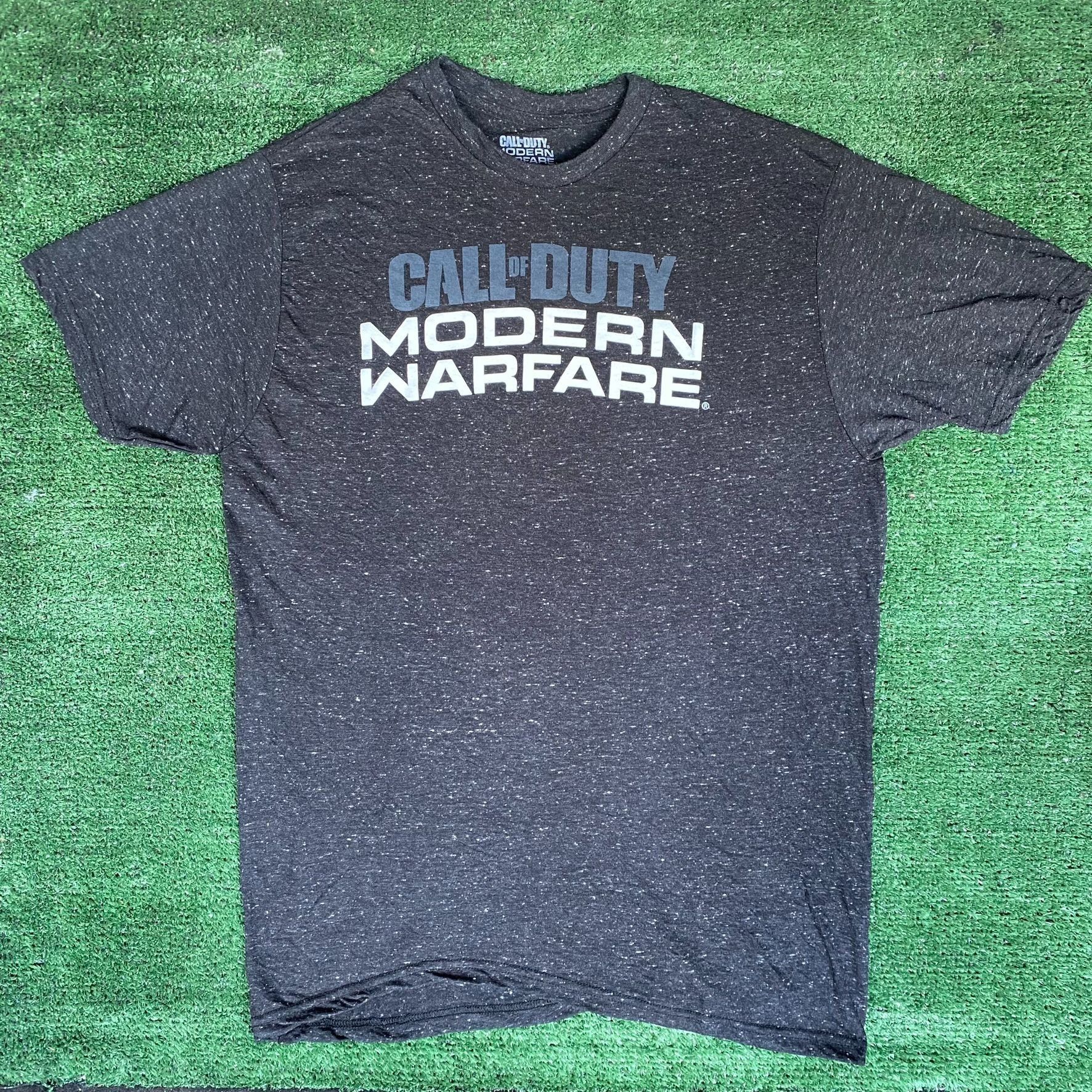 Vintage Call Of Duty Modern Warfare Shirt Gray Retro Gamer Logo Tee