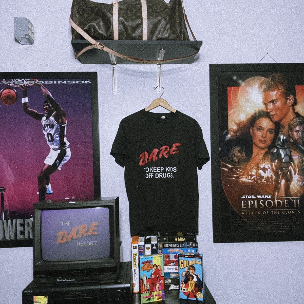 Vintage 1980s Dare Drugs T Shirt Black Screen Stars D A R E