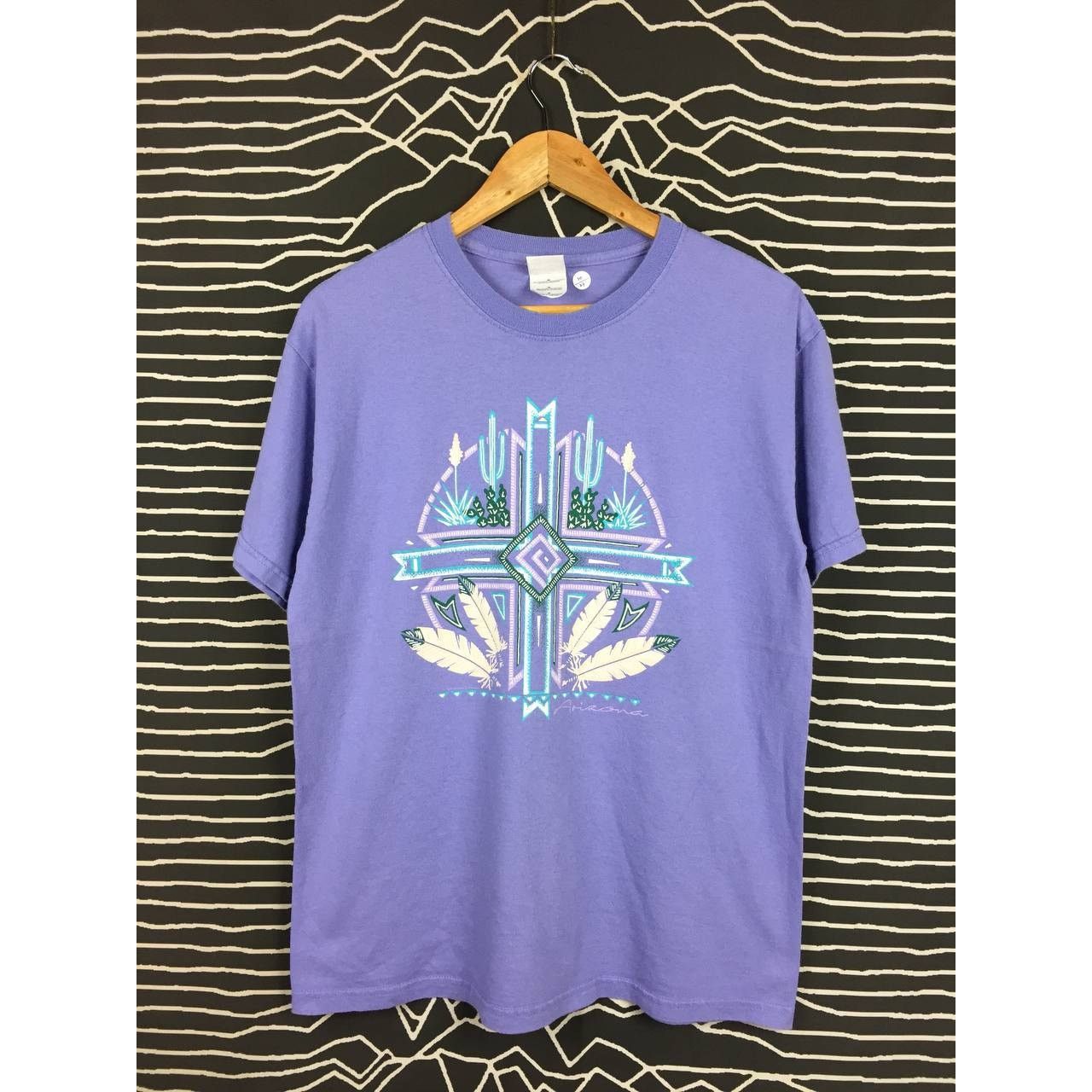 Vintage Vtg Y2k Arizona Tribal Native Aztec Graphic Tee Size M