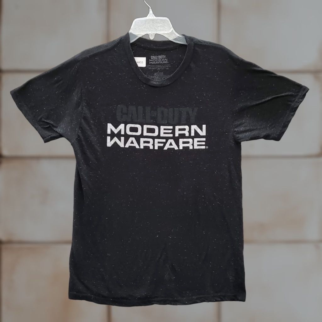 Vintage Call Of Duty T Shirt Men L Black Crew Neck Short Sleeve Logo Modern Warfare Graphic Print Ad