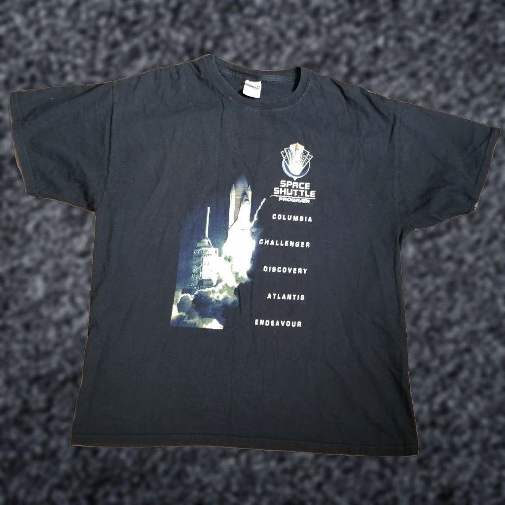 Gildan Nasa Space Shuttle Missions Graphic T Shirt Xl Black Mens Gildan Double Sided
